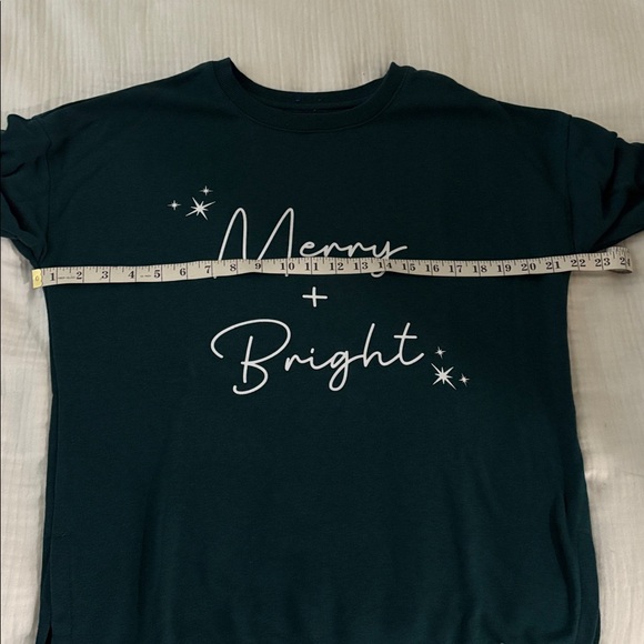 Ellen Tracy Merry & Bright Holiday pullover sweater dark green - Picture 4 of 4